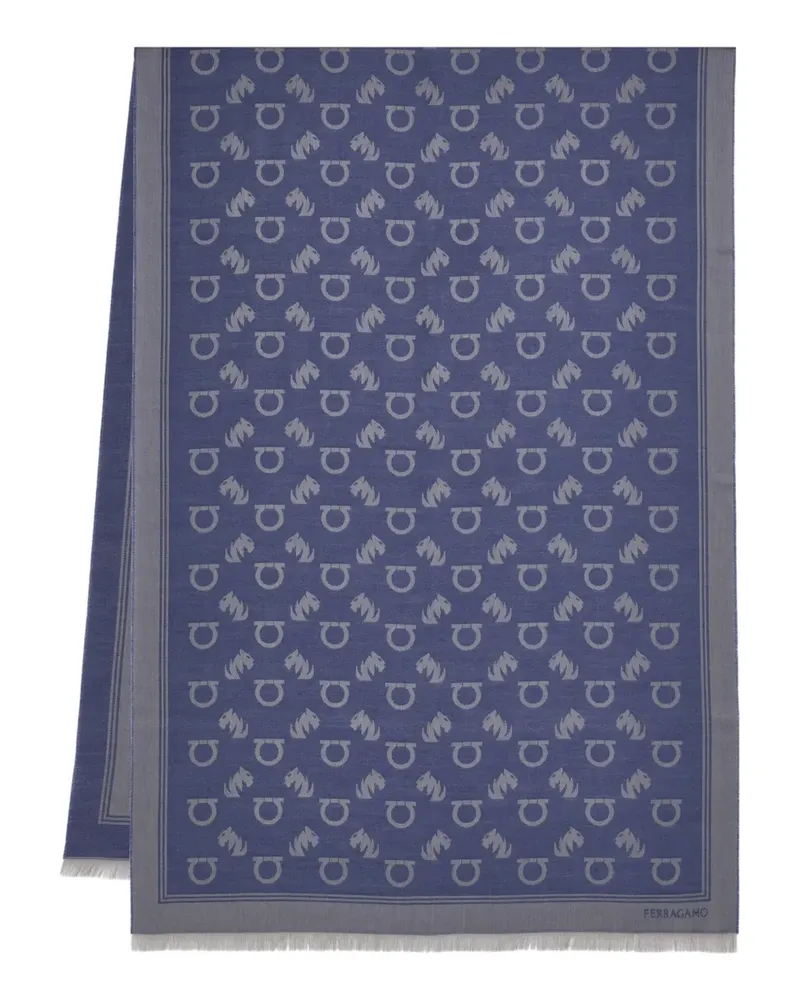 Ferragamo Schal mit Monogramm - Blau Blau