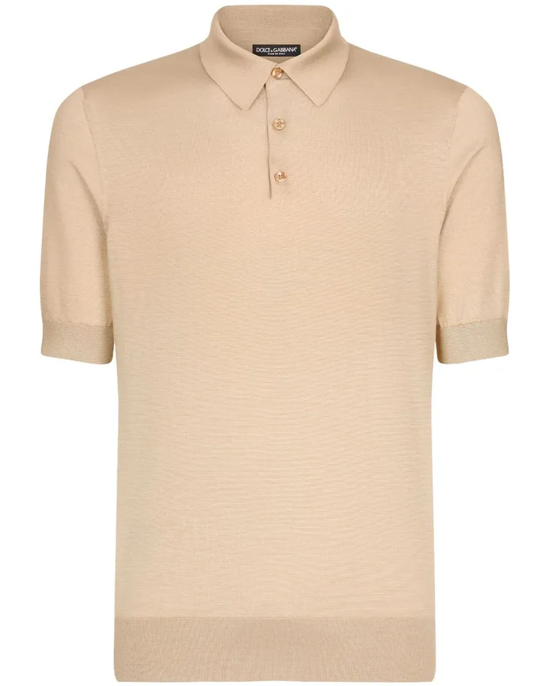 Dolce & Gabbana Poloshirt aus Seide - Nude Nude