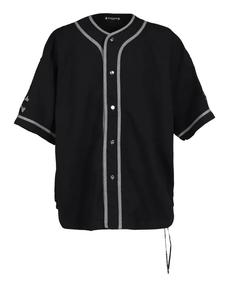 Mastermind Japan logo-patch denim baseball shirt - Schwarz Schwarz