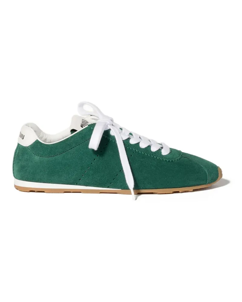 Miu Miu Plume Sneakers aus Wildleder - Grün Grün