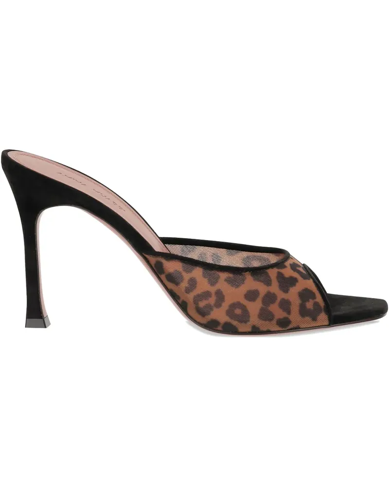 Amina Muaddi 95mm Alexa leopard-print pumps - Braun Braun