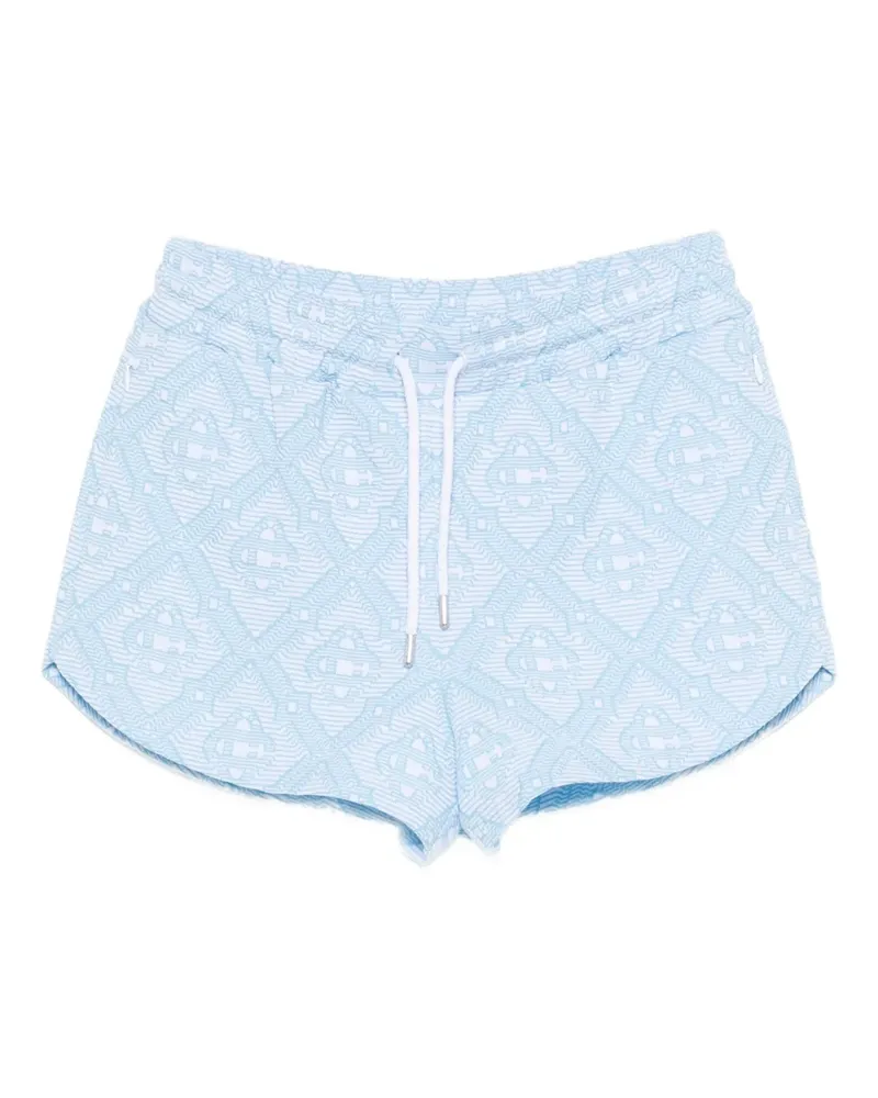 Casablanca Paris drawstring pattern shorts - Blau Blau