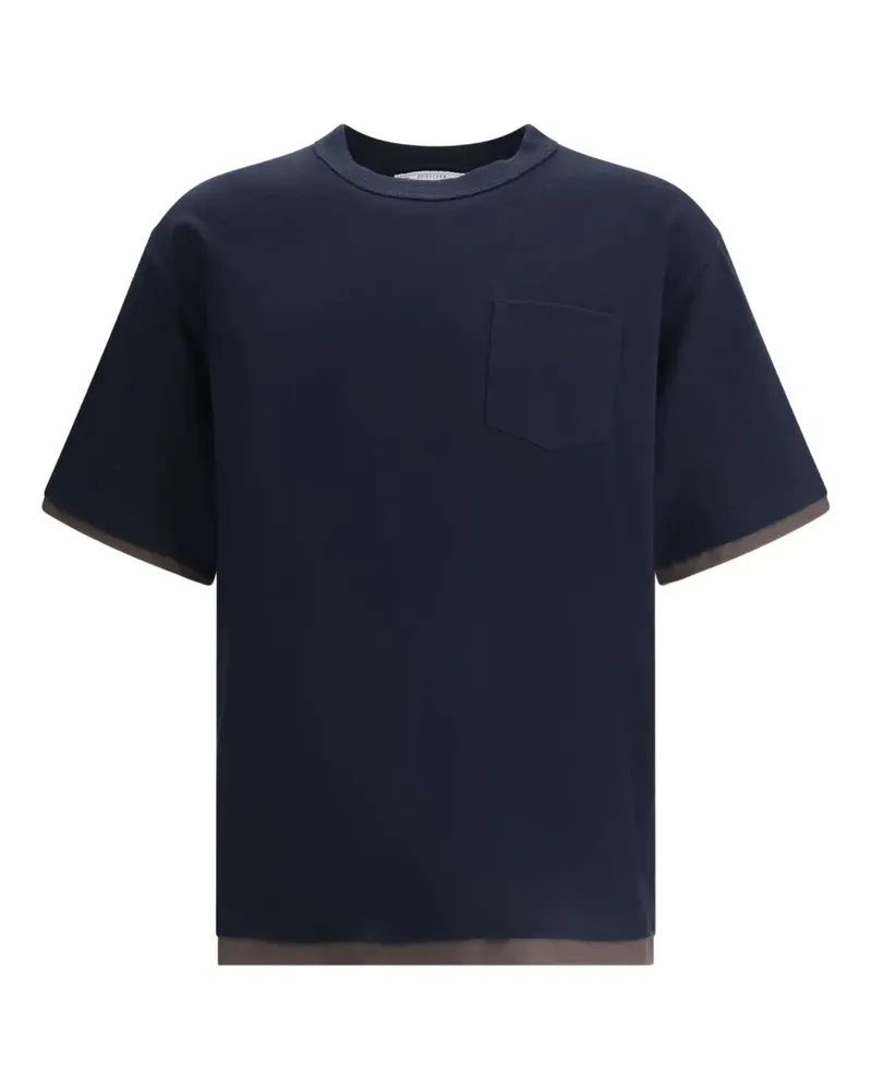 Sacai T-Shirt im Layering-Look - Schwarz Schwarz
