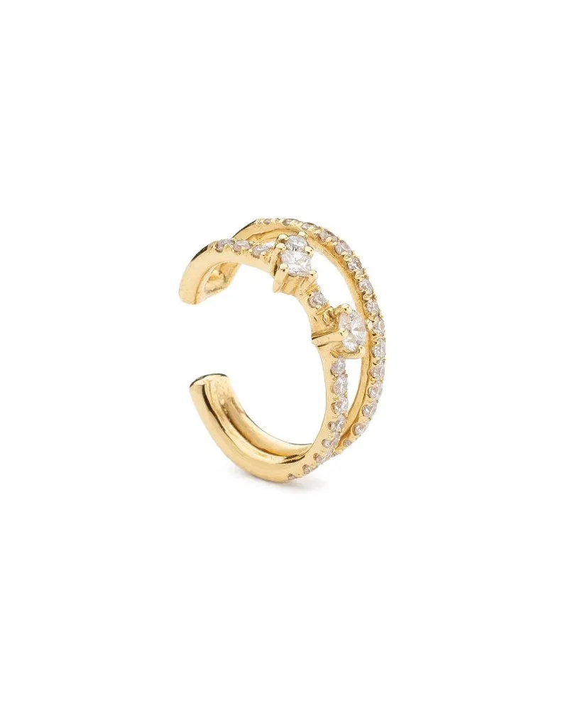 WHITE BIRD 18kt yellow gold Aurore Double diamond ear cuff Gold