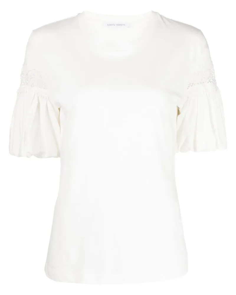 Alberta Ferretti T-Shirt mit Puffärmeln - Weiß Weiß