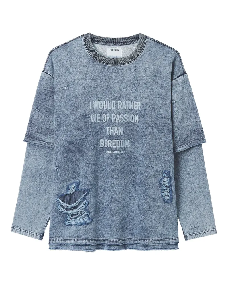 Musium Div. Pullover im Layering-Look - Blau Blau