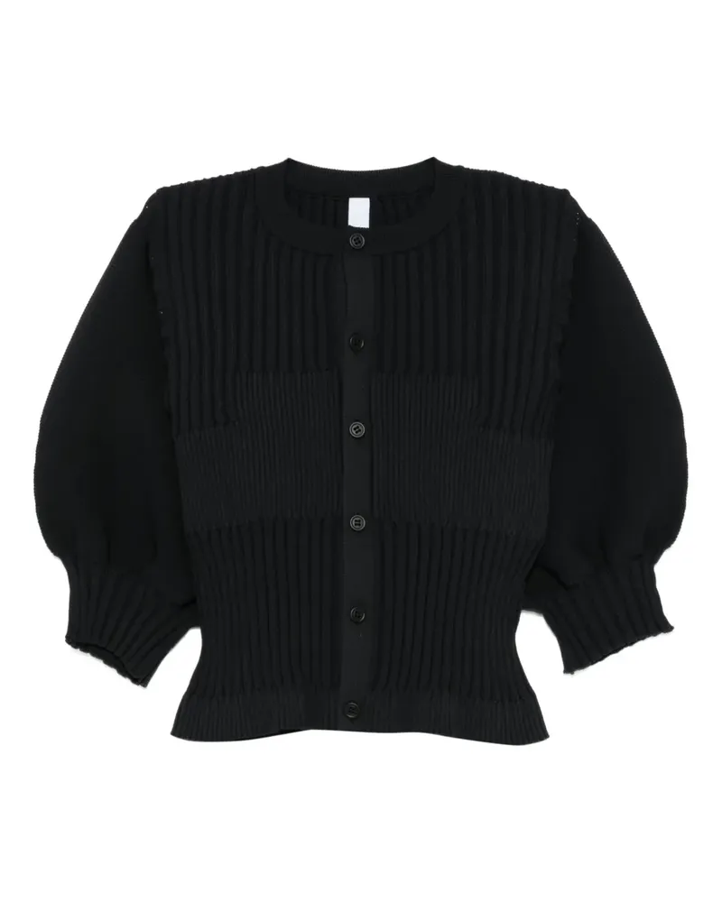 CFCL Fluted Cardigan mit Puffärmeln - Schwarz Schwarz