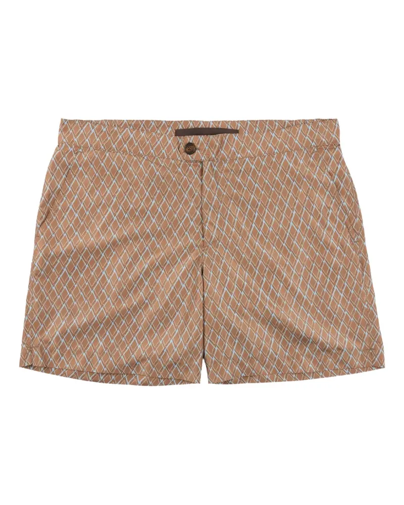 Slowear geometric-print swim shorts - Braun Braun