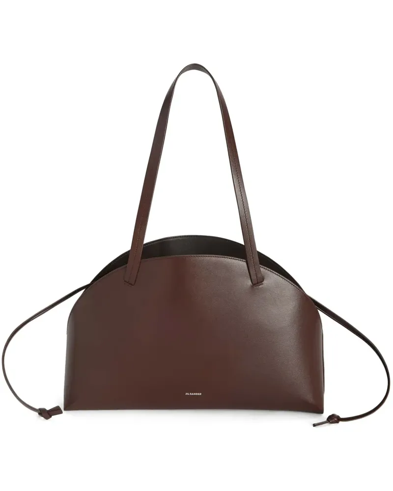 Jil Sander Mittelgroße Curved Schultertasche - Braun Braun