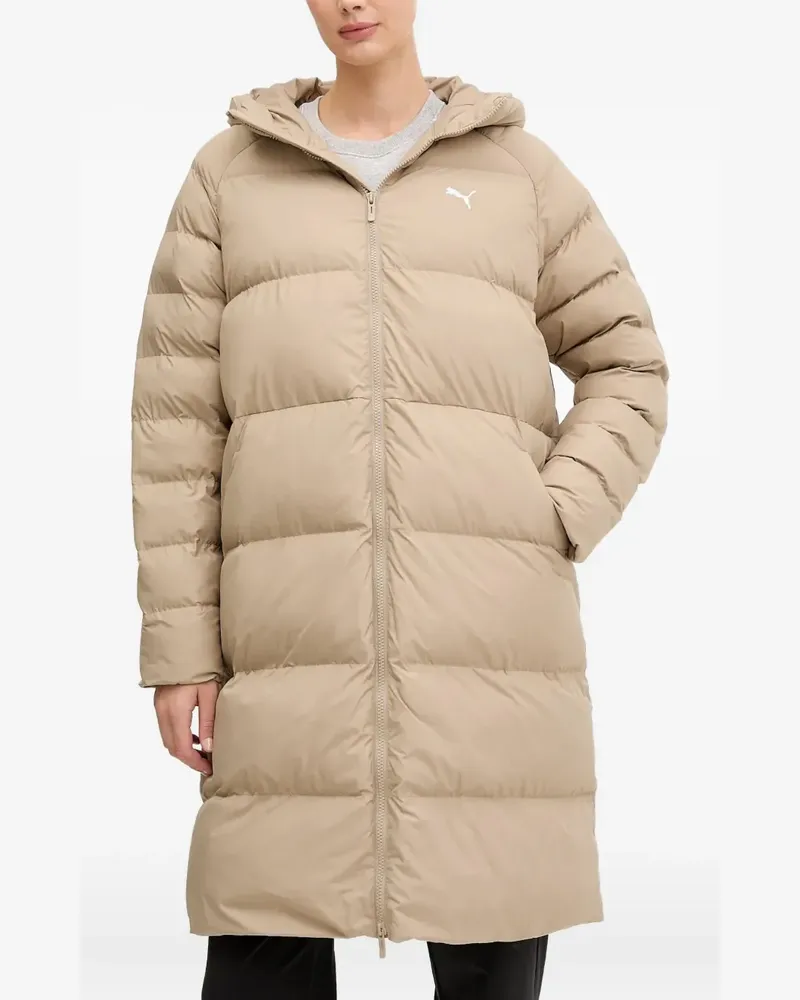 Puma hooded logo-detail puffer jacket - Nude Nude