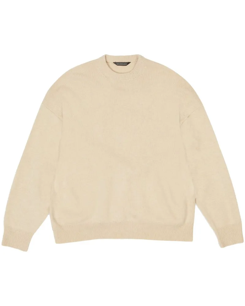 Balenciaga Kaschmirpullover mit rundem Ausschnitt Nude