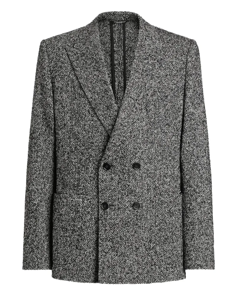 Dolce & Gabbana Sakko mit Fischgrätenmuster - Grau Grau