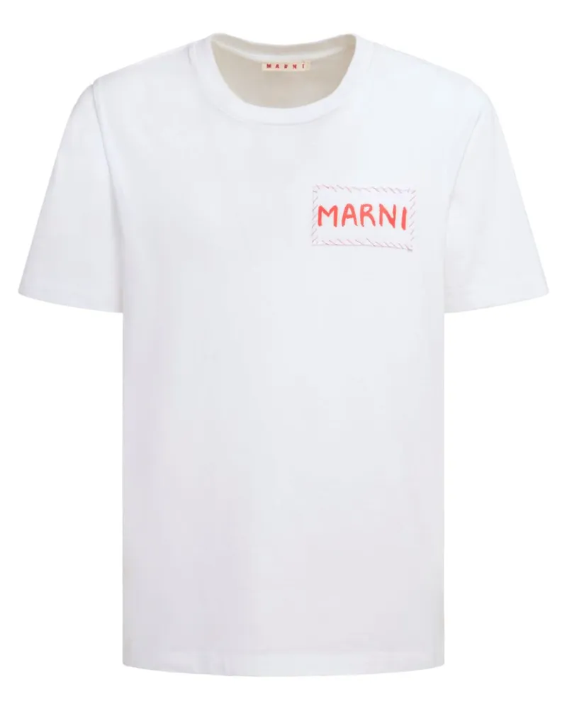 Marni T-Shirt mit Logo-Print - Weiß Weiß