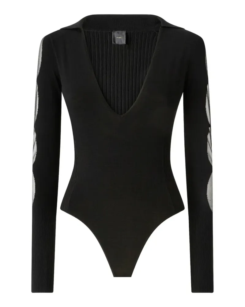Pinko Gerippter Body - Schwarz Schwarz