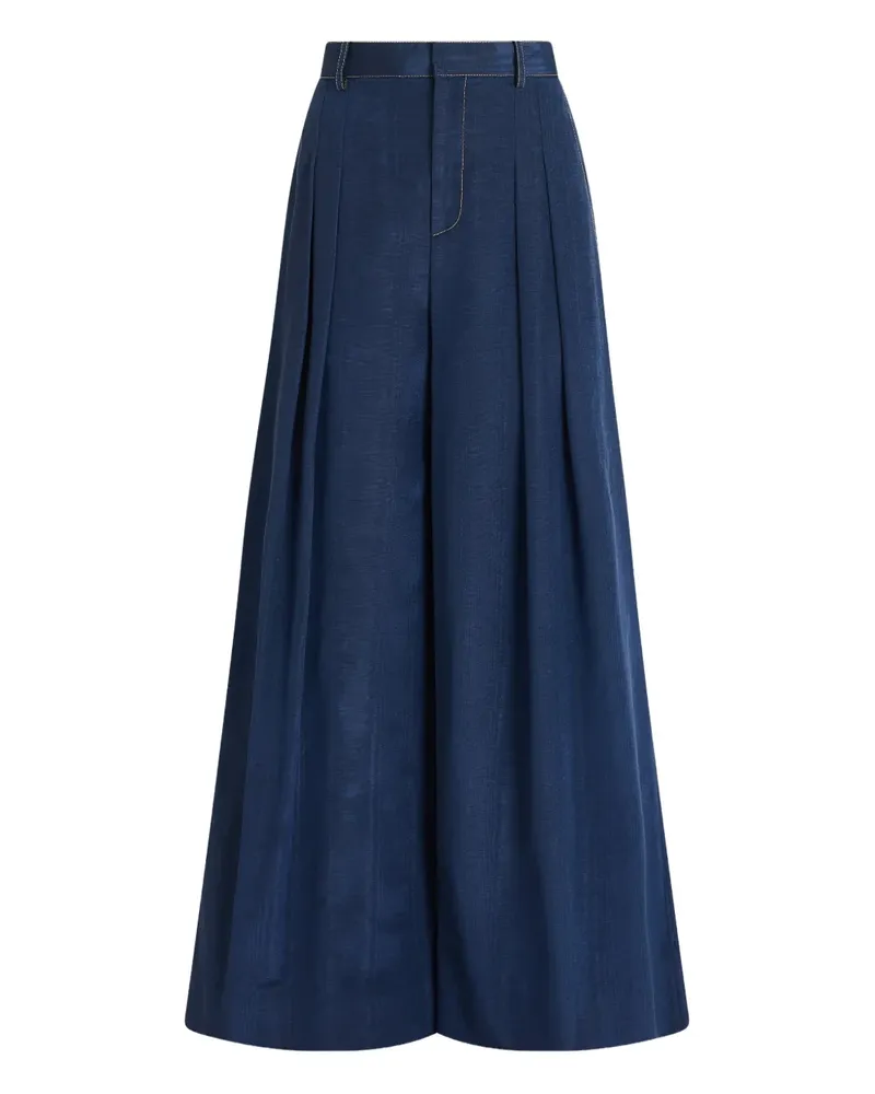 Rosie Assoulin wide leg pleat trousers - Blau Blau