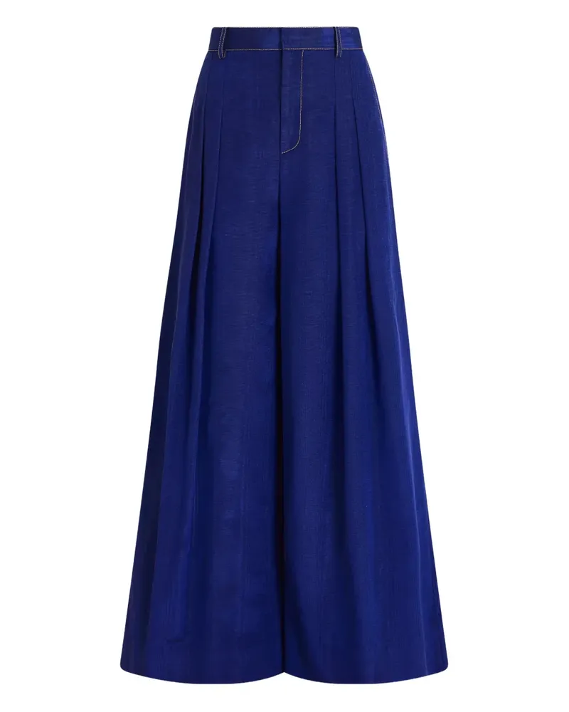 Rosie Assoulin wide leg pleat trousers - Blau Blau
