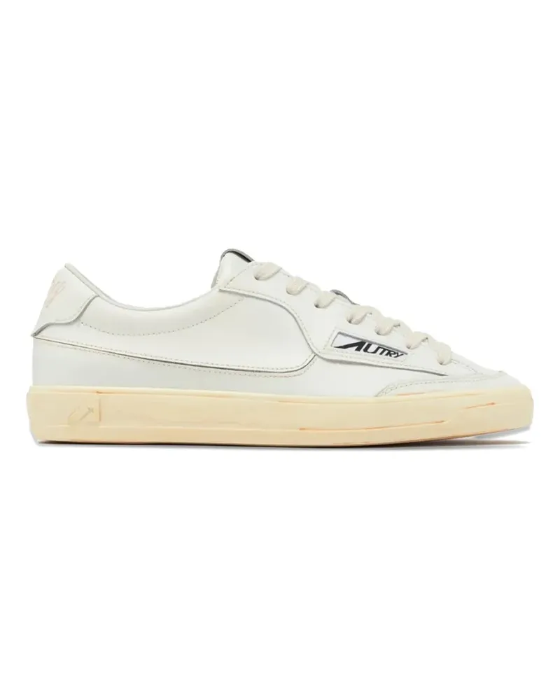 AUTRY Windscape logo-patch leather sneakers - Nude Nude
