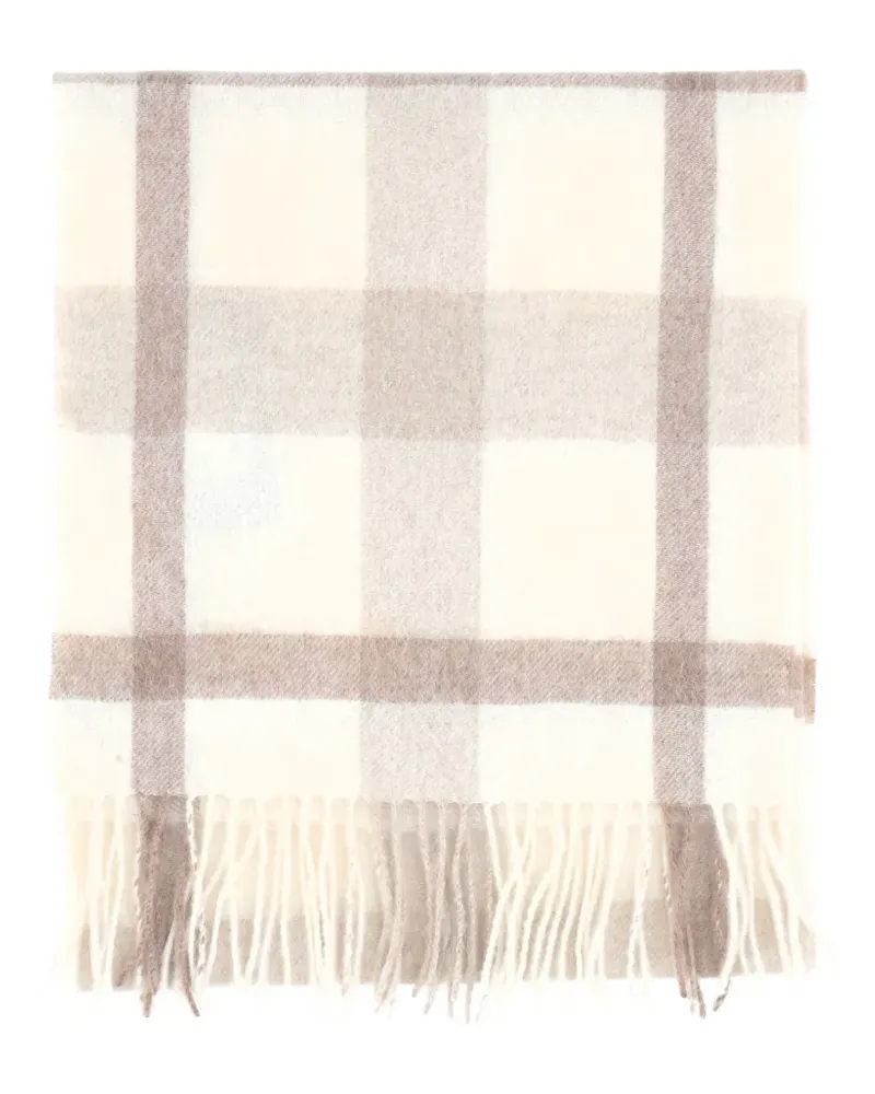 Purotatto check cashmere scarf - Nude Nude
