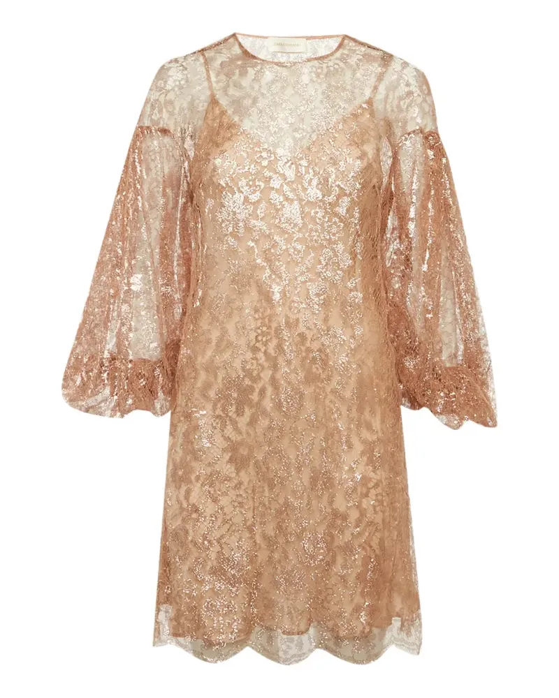 Zimmermann round-neck mini dress - Rosa Rosa