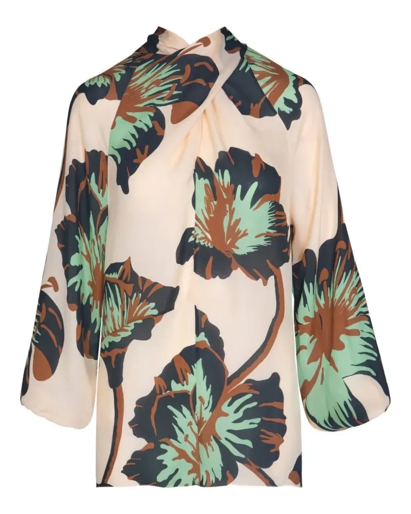 Johanna Ortiz Drum Beats Oberteil mit Blumenmuster - Nude Nude