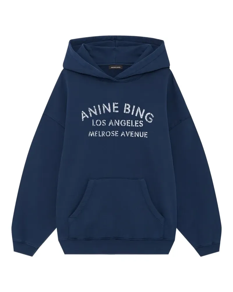Anine Bing Harvey logo-detail hoodie - Blau Blau