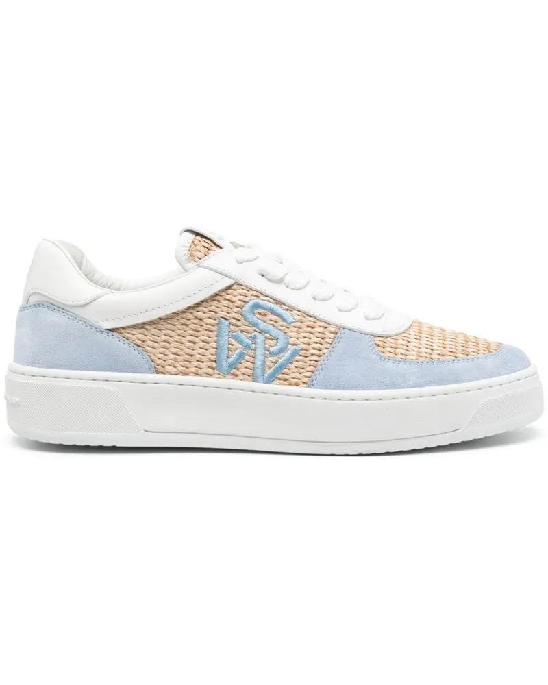 Stuart Weitzman Courtside Sneakers mit Raffiabast - Blau Blau