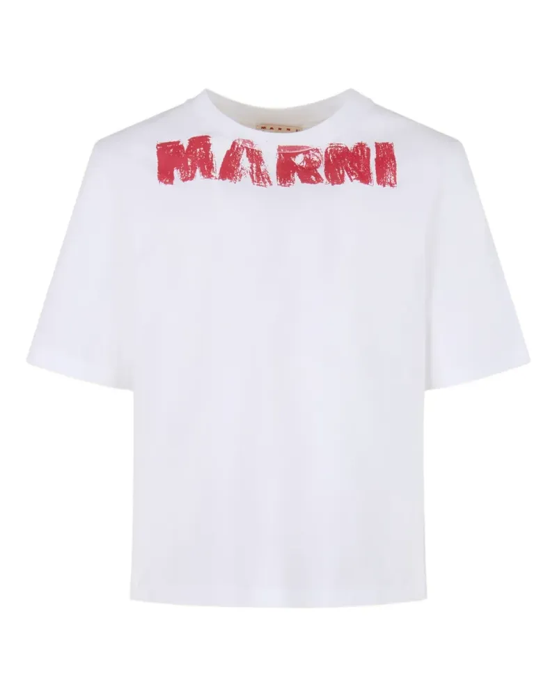 Marni T-Shirt mit Logo-Stickerei - LOW01 WHITE Low01