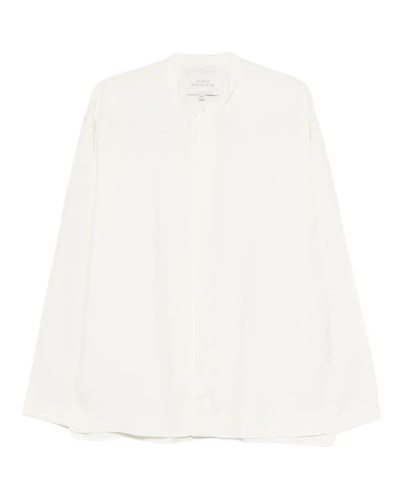Studio Nicholson collarless shirt - Nude Nude