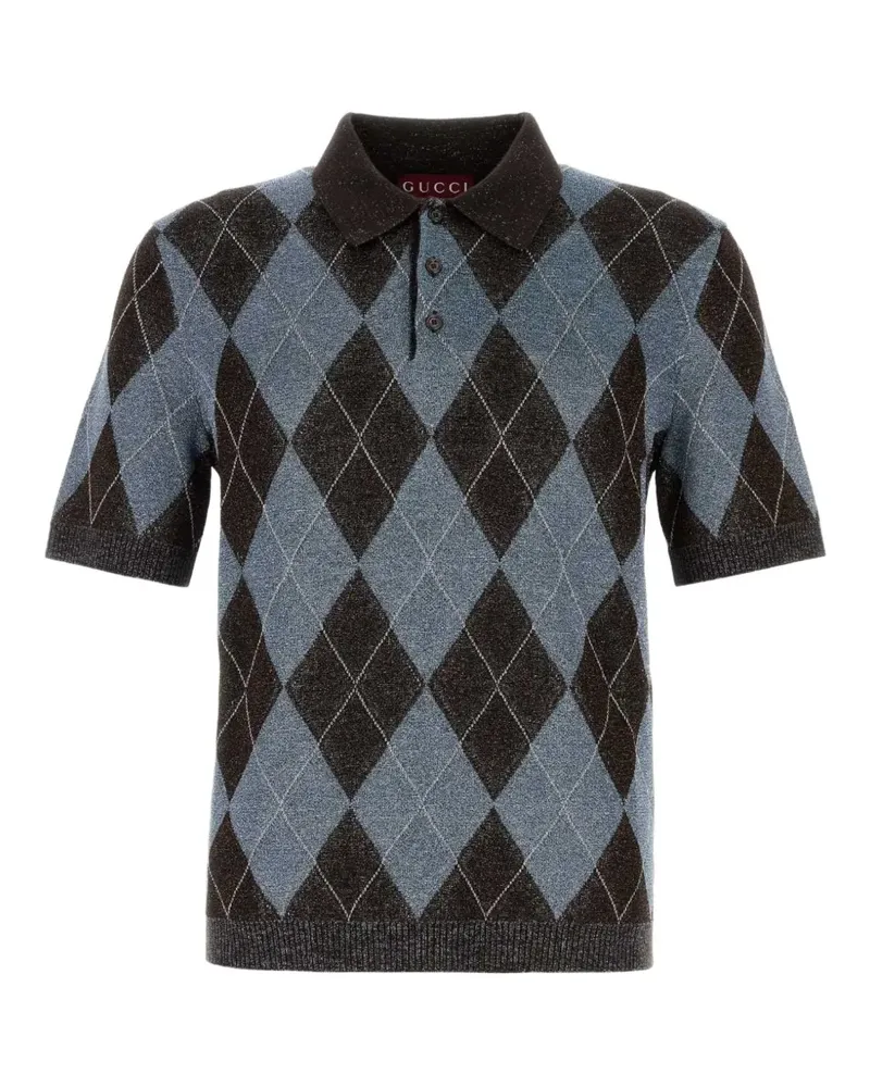 Gucci embroidered polo shirt - Blau Blau