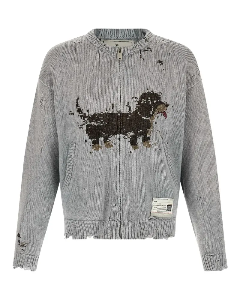 MIHARAYASUHIRO dog-jacquard cardigan - Grau Grau