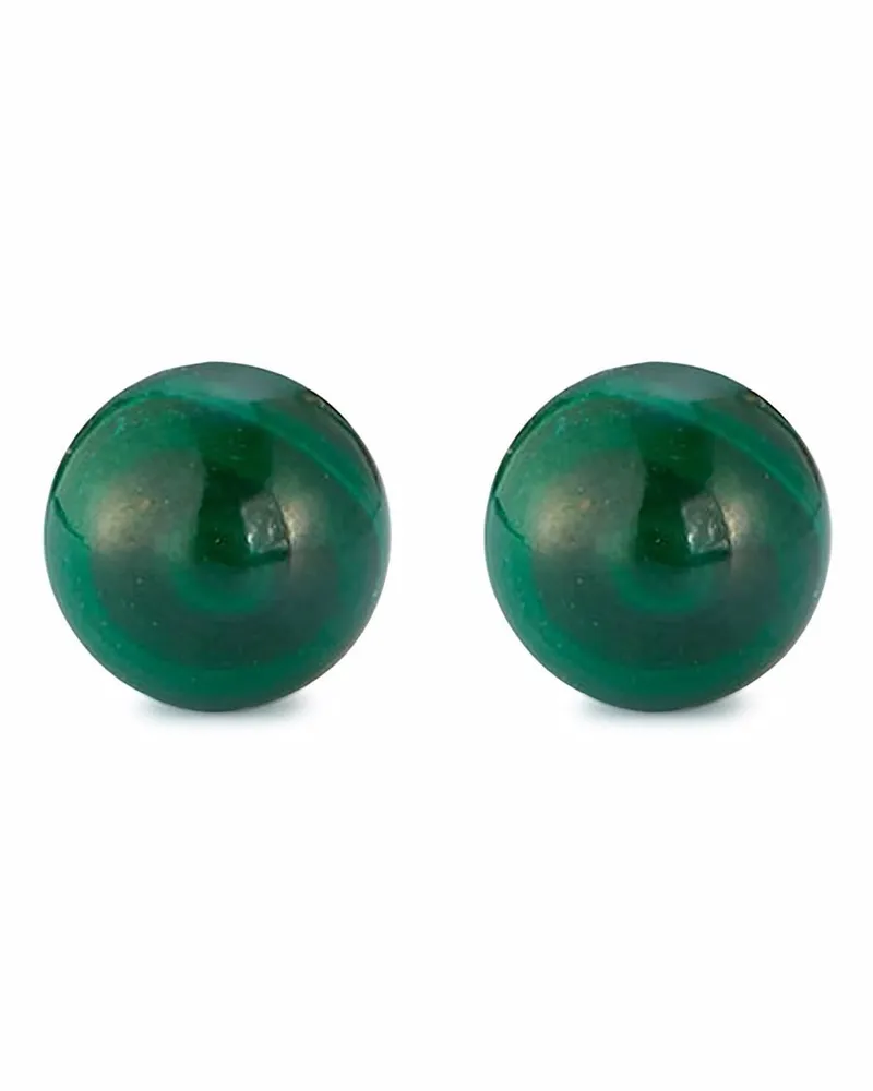 MATEO 14kt Gelbgoldohrstecker mit Malachit 6mm Gold