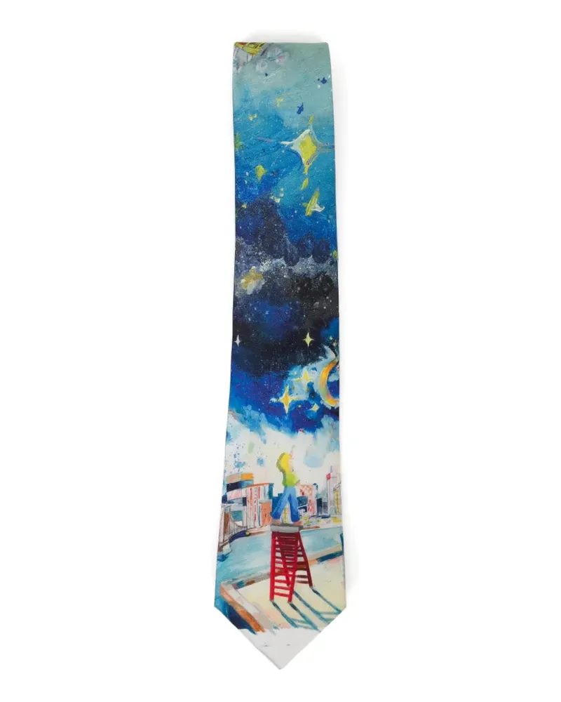 KidSuper Explosion tie - Blau Blau