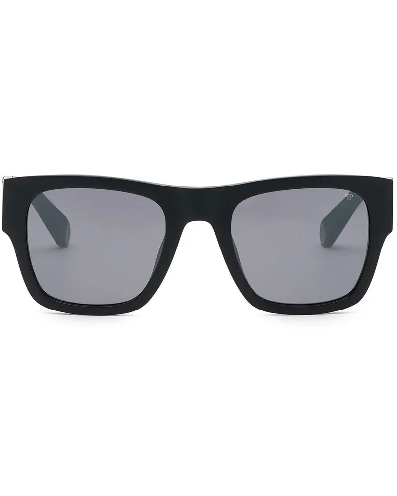 Philipp Plein Icon Hexagon Sonnenbrille - Schwarz Schwarz