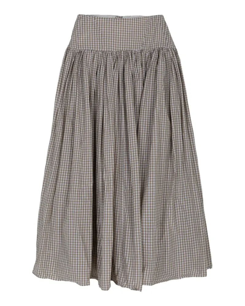 Alexis Havara gingham-check midi skirt - Braun Braun