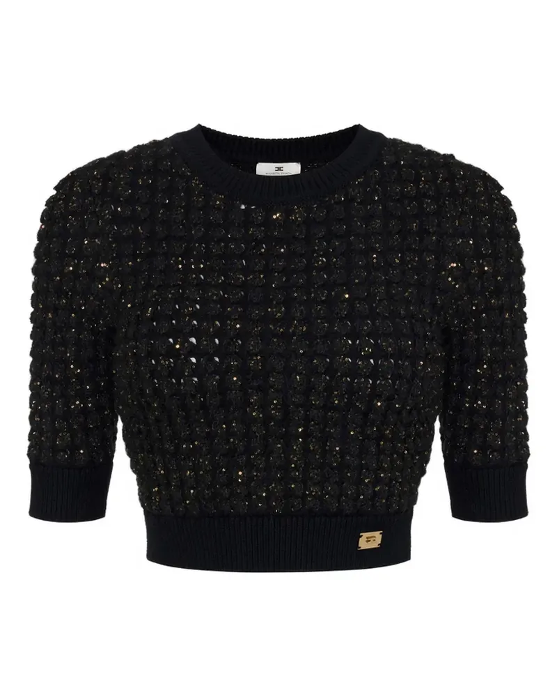 Elisabetta Franchi Pullover mit Pailletten - Schwarz Schwarz