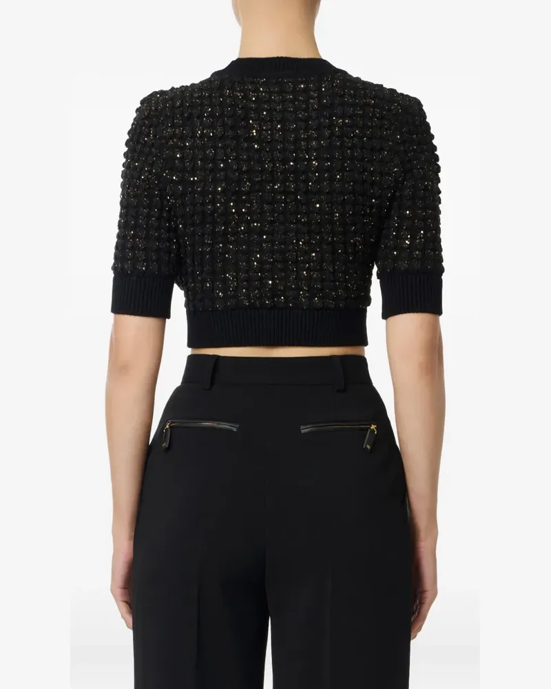 Elisabetta Franchi Pullover mit Pailletten - Schwarz Schwarz