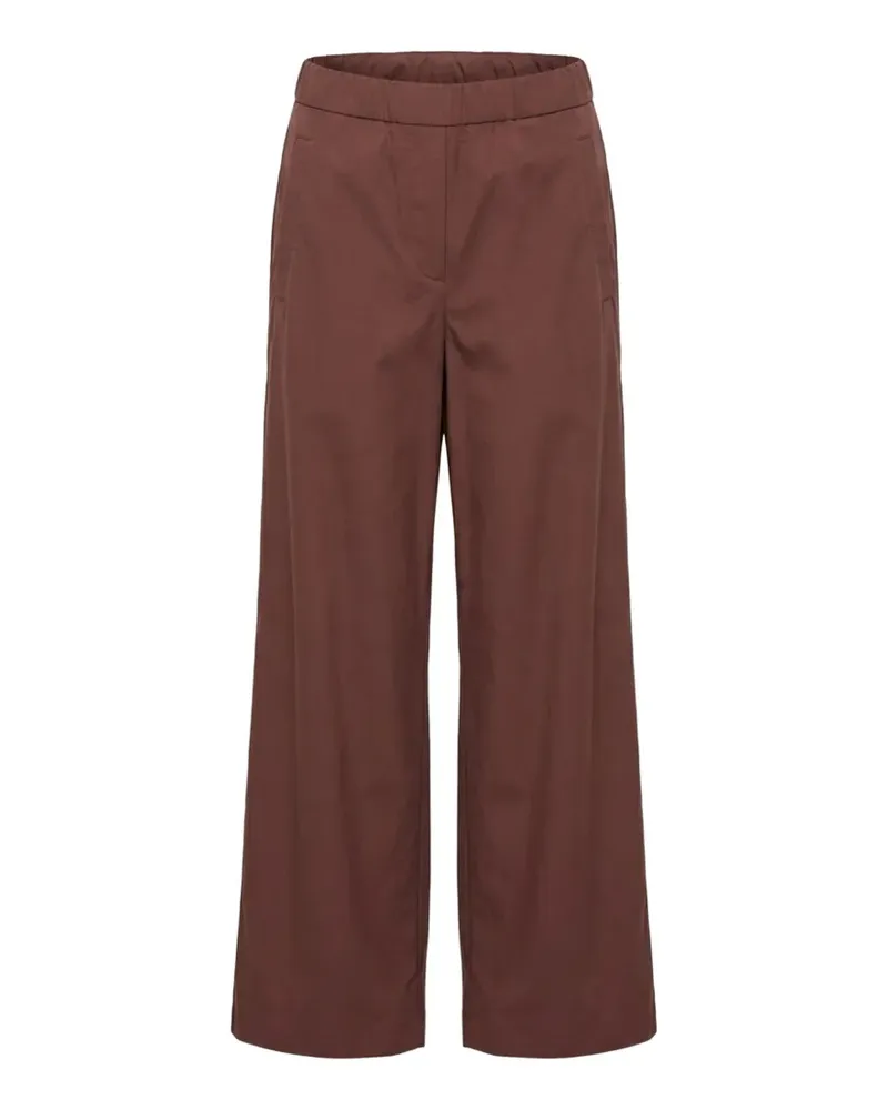 Patrizia Pepe straight-leg poplin trousers - Braun Braun