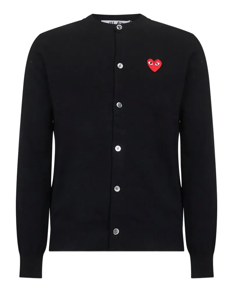 Comme des Garçons Cardigan mit Herz-Logo - Schwarz Schwarz