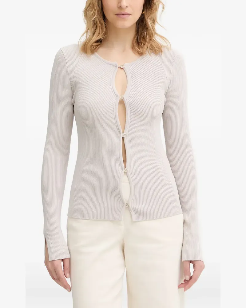 Guess embellished-buttons ribbed cardigan - Nude Nude