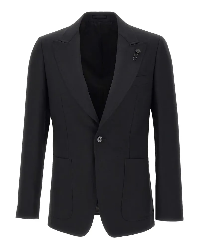 LARDINI peak-lapel wool blazer - Schwarz Schwarz