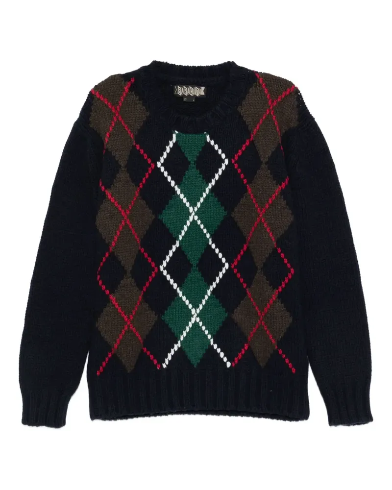 Baracuta Argyle Pullover mit rundem Ausschnitt - Blau Blau