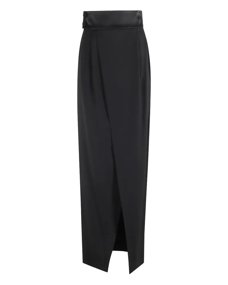 Erika Cavallini satin-trim midi skirt - Schwarz Schwarz