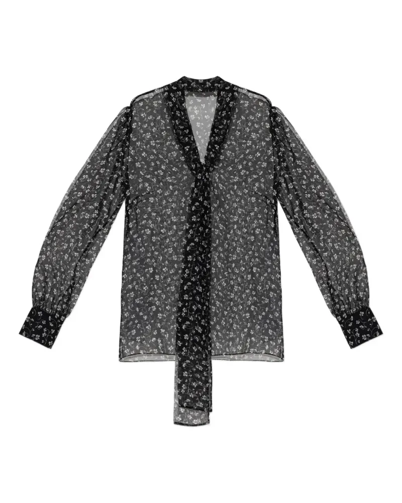 Dolce & Gabbana Hemd mit Blumenmotiv - Schwarz Schwarz