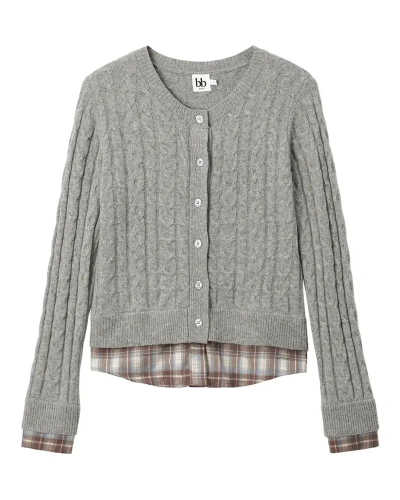 b+ab Cardigan mit Zopfmuster - Grau Grau