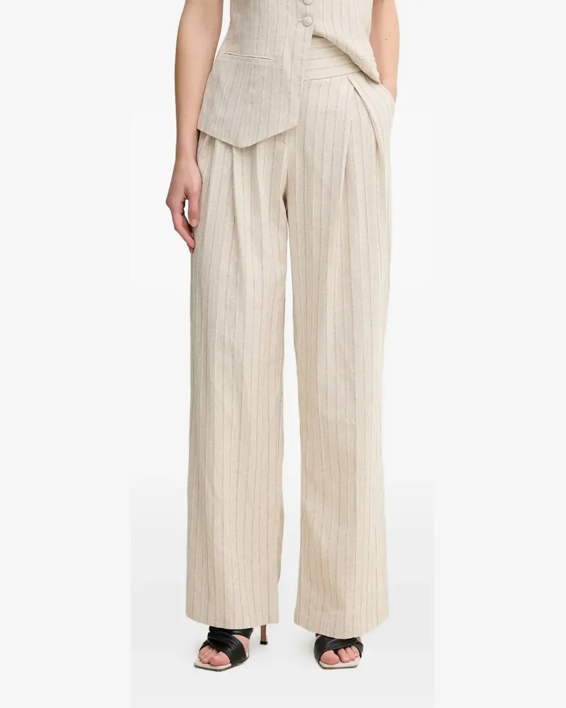 Hoss Intropia pinstripe pleated trousers - Nude Nude