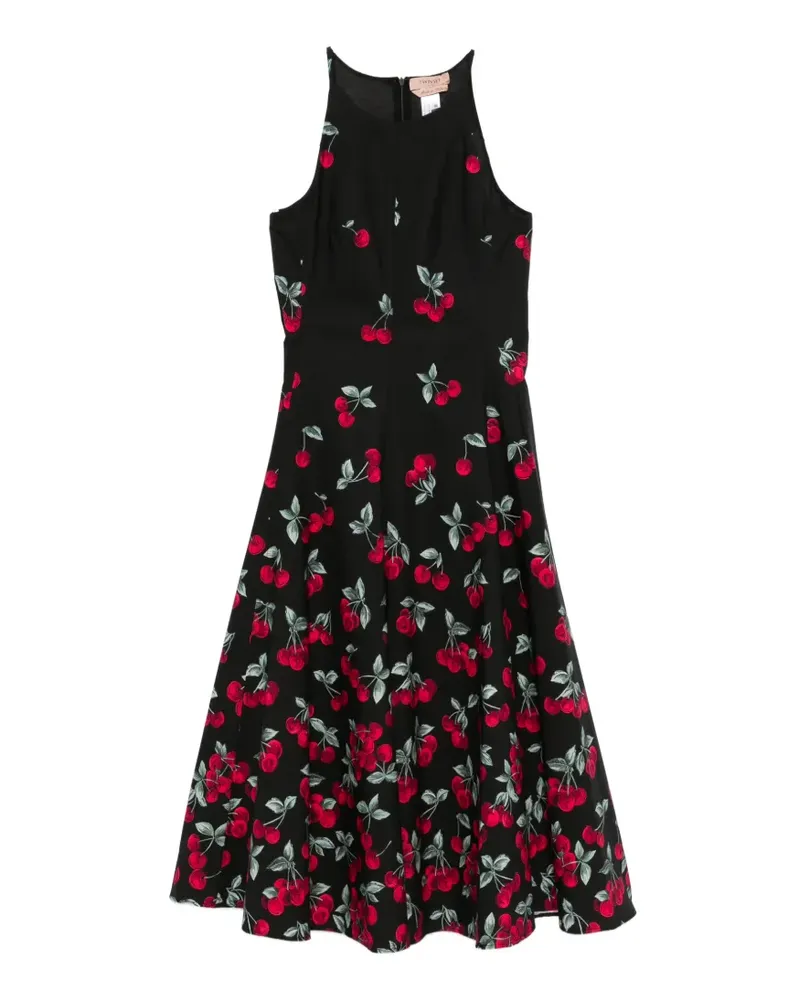 Twin-Set cherry-print midi dress - Schwarz Schwarz