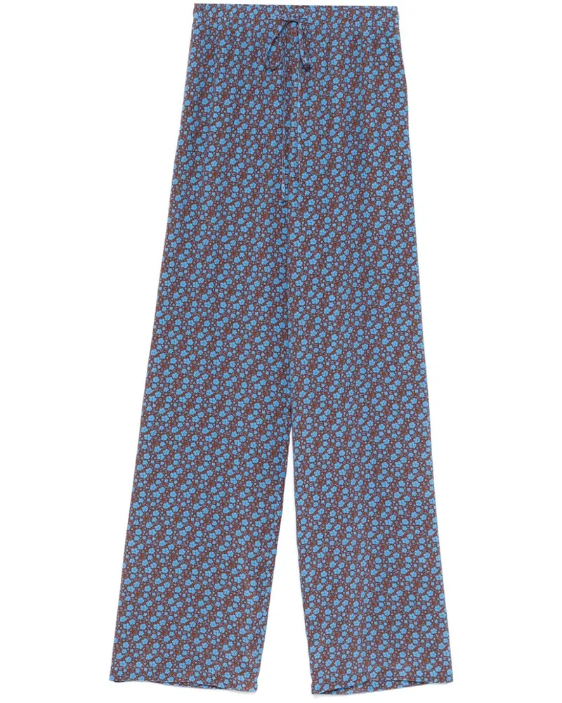 Ermanno Scervino Hose mit Blumen-Print - Blau Blau