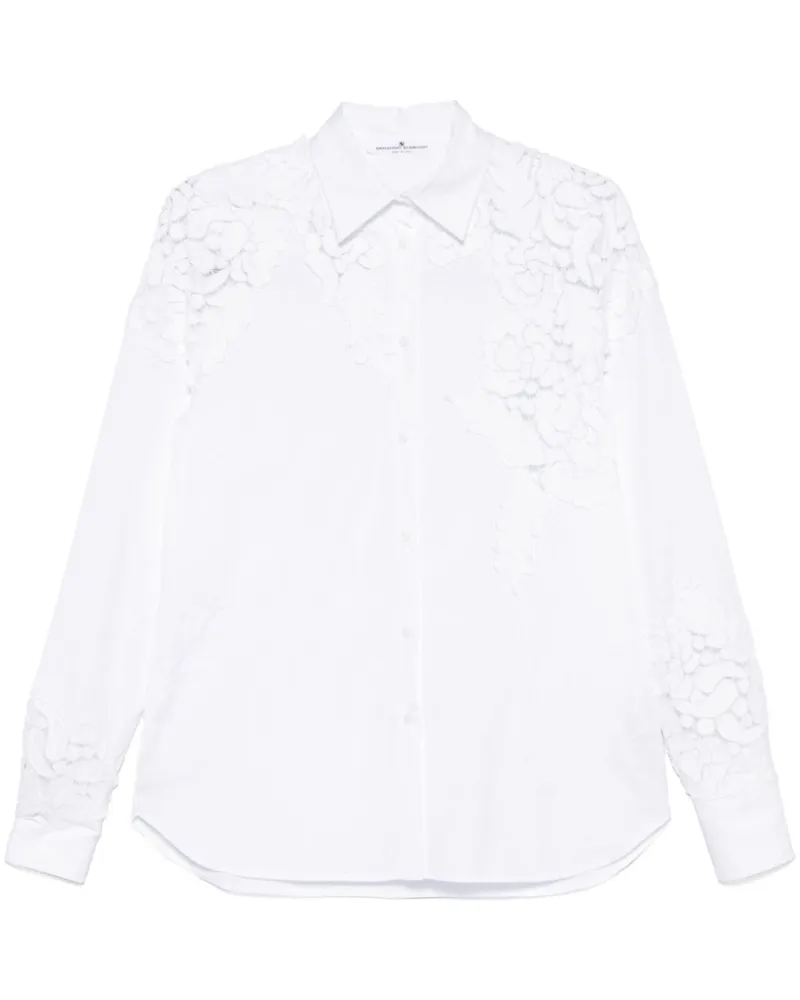 Ermanno Scervino Hemd mit Blumenapplikation - Weiß Weiß