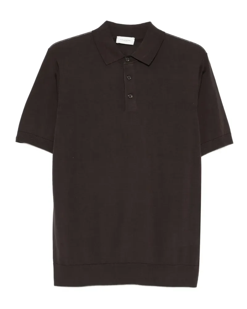 Paolo Pecora Milano Poloshirt mit Knöpfen - Braun Braun