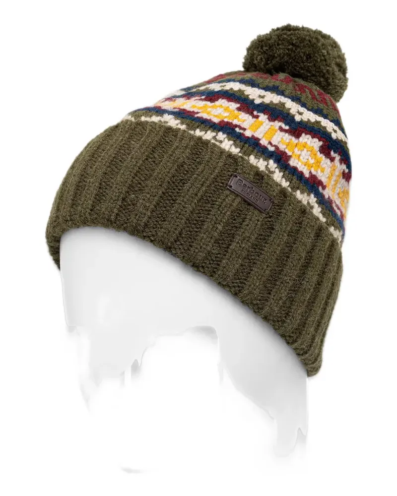 Barbour Kane Beanie & Handschuhe Geschenk-Set - Grün Grün
